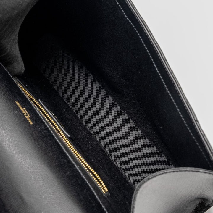 Saint Laurent Large Envelope Bag Calfskin Black GHW