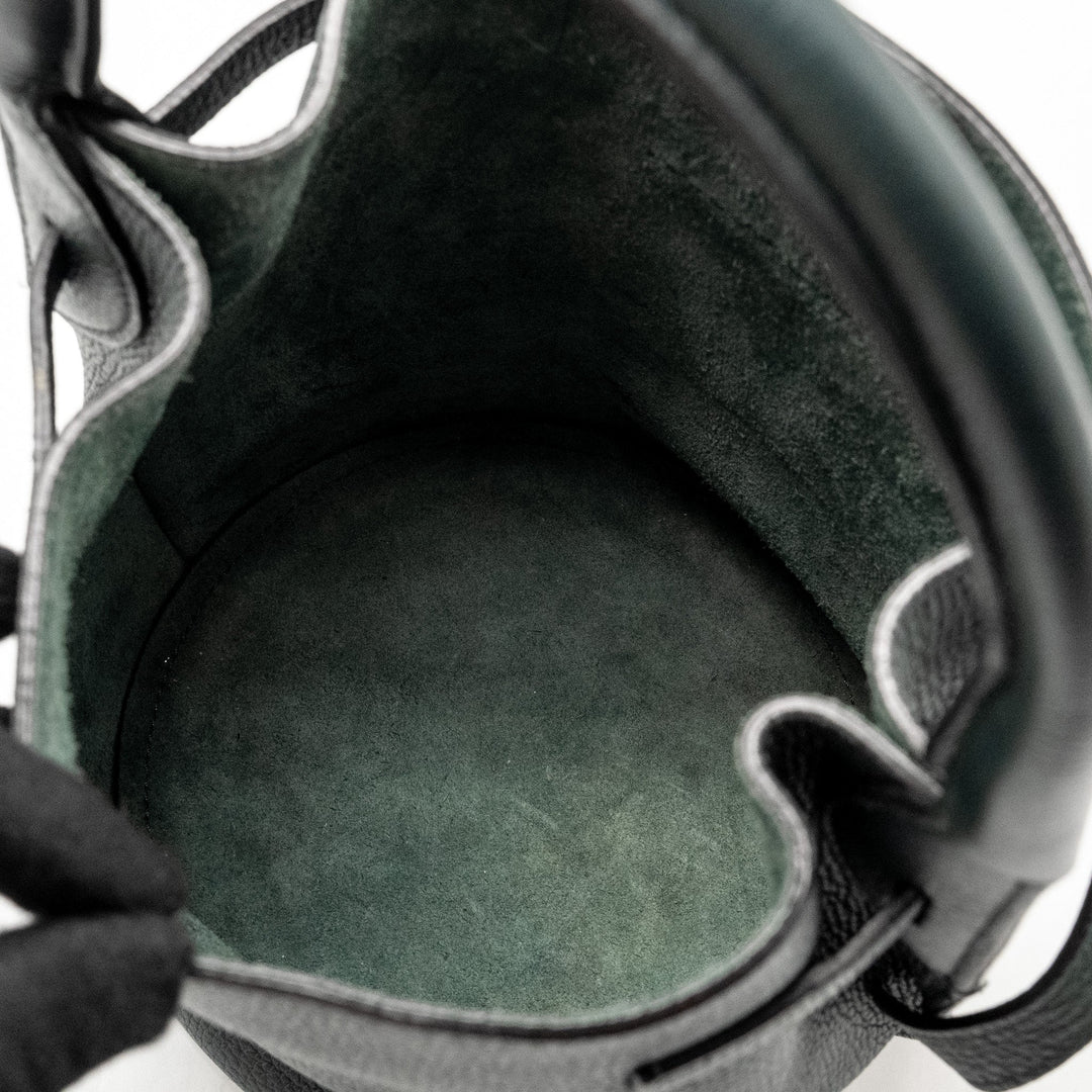Top Quality Celine Nano Bucket Big Bag Grained Calfskin Dark Green