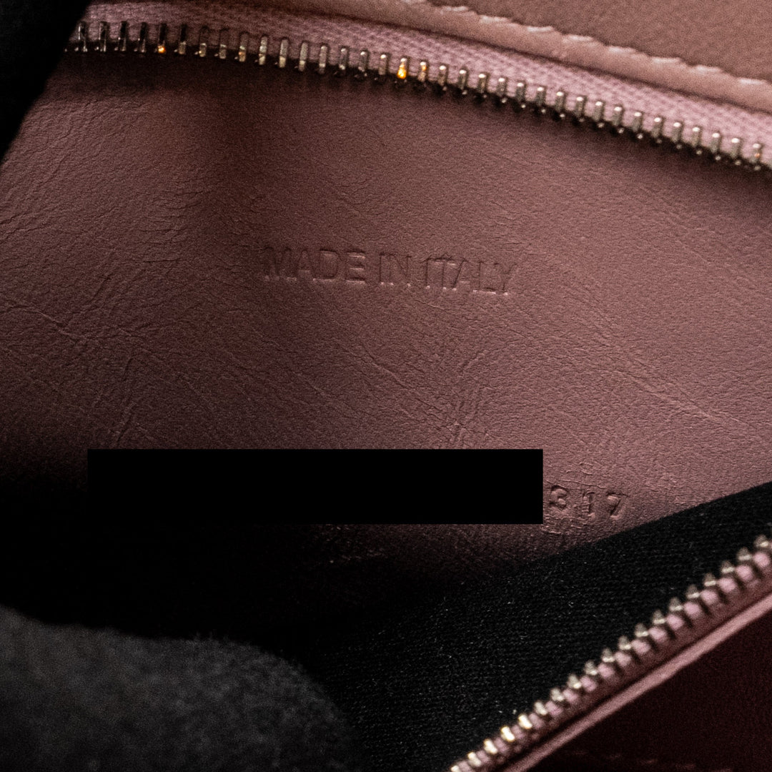 Top Quality Balenciaga Hourglass S Croc-Embossed Calfskin Pink SHW