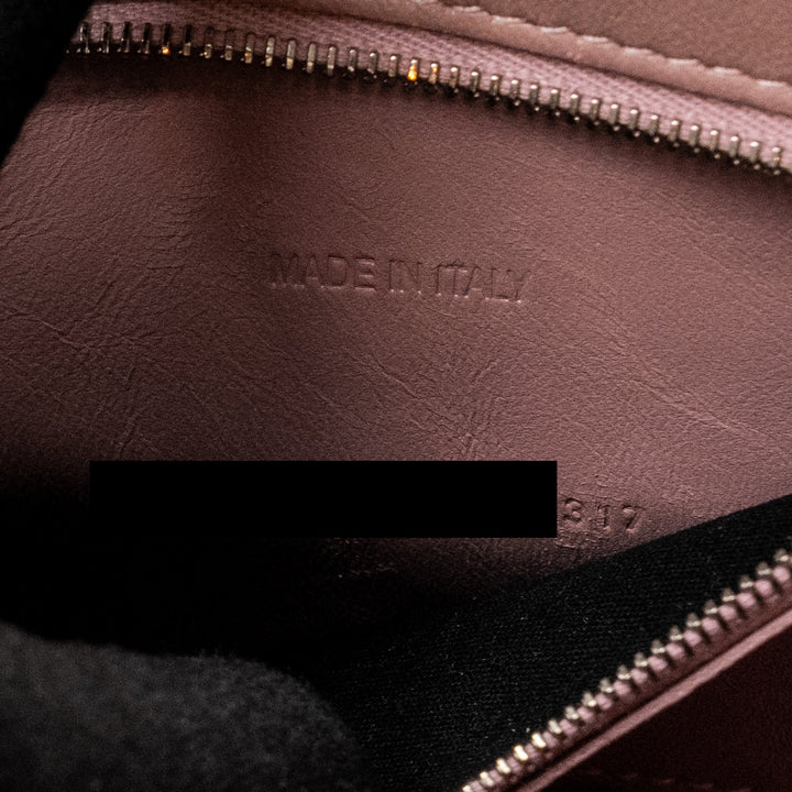 Top Quality Balenciaga Hourglass S Croc-Embossed Calfskin Pink SHW