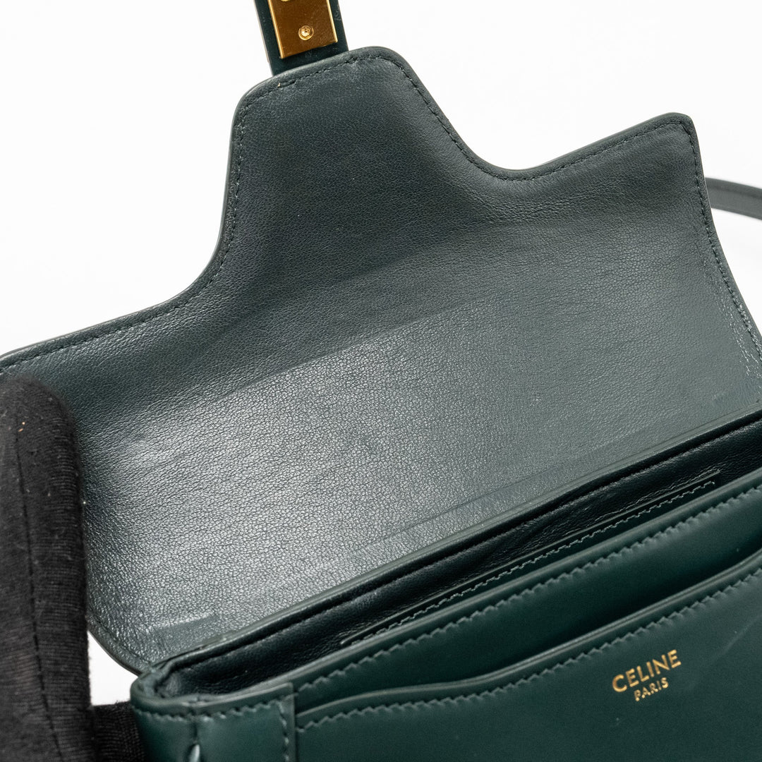 Celine Small Besace Bag Calfskin Dark Green