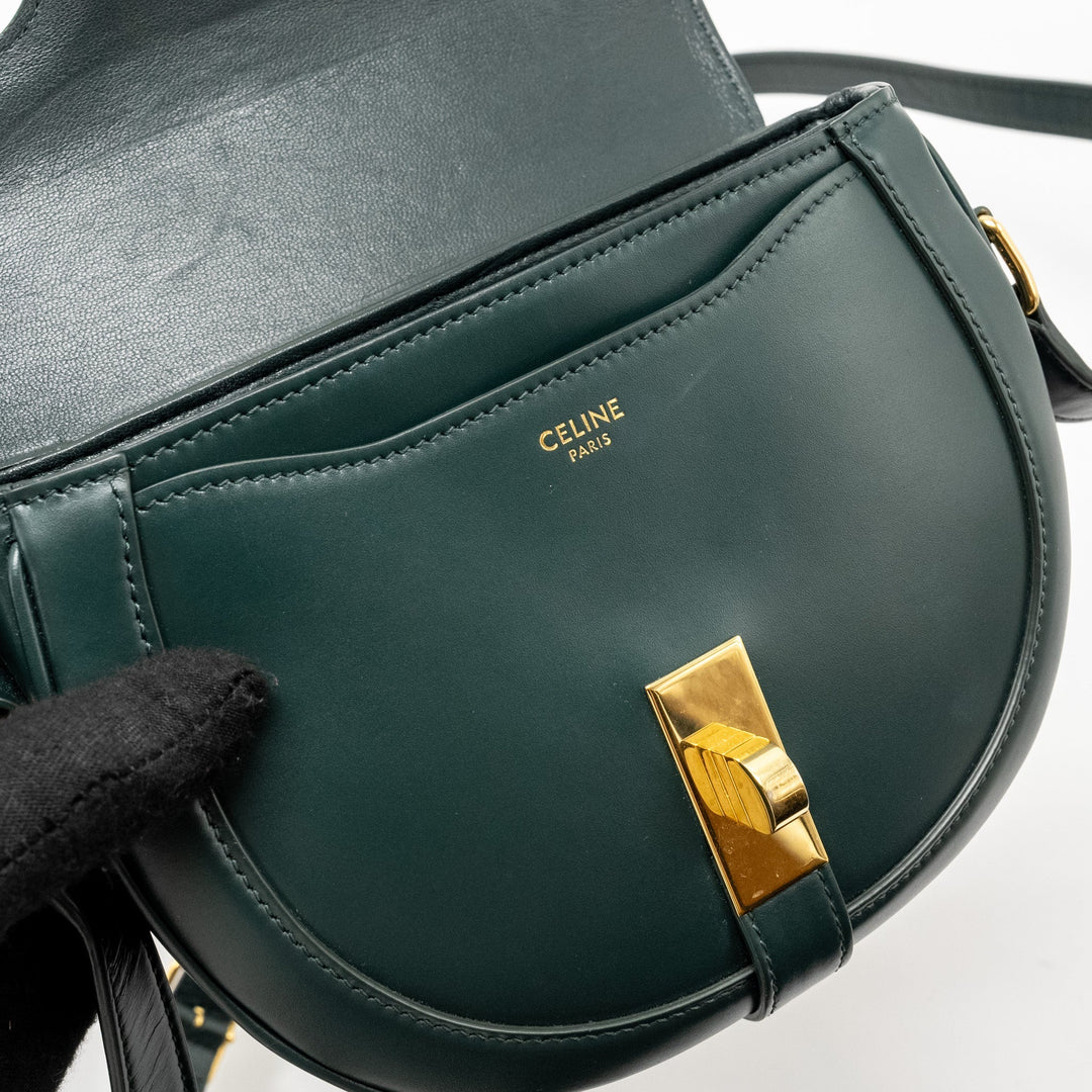 Celine Small Besace Bag Calfskin Dark Green