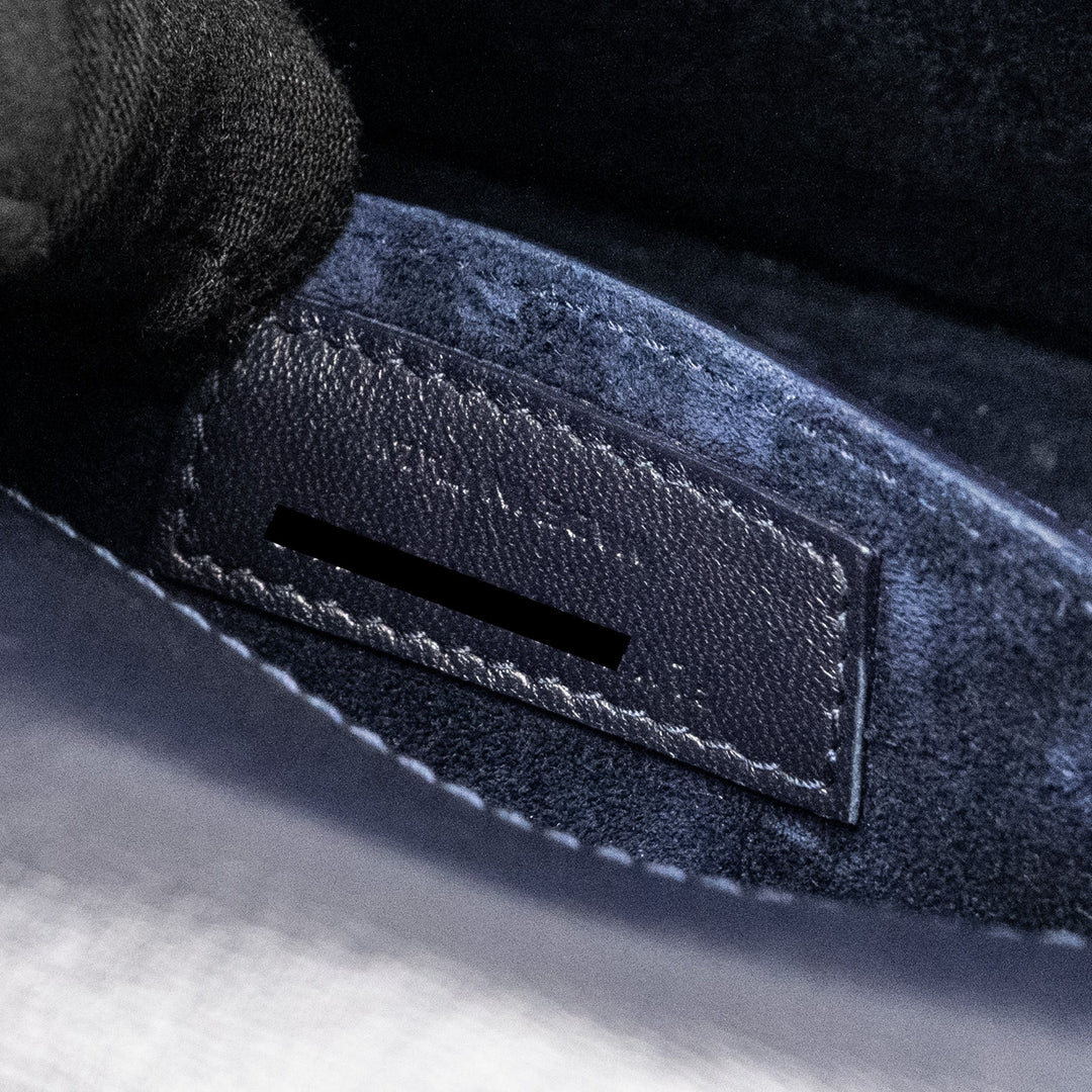 Saint Laurent /YSL Sunset Bag Python/Suede Navy GHW