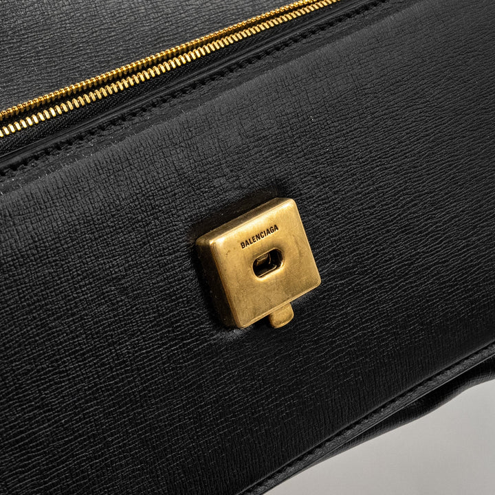 Top Quality Balenciaga Gossip Shoulder Bag Calfskin Black GHW