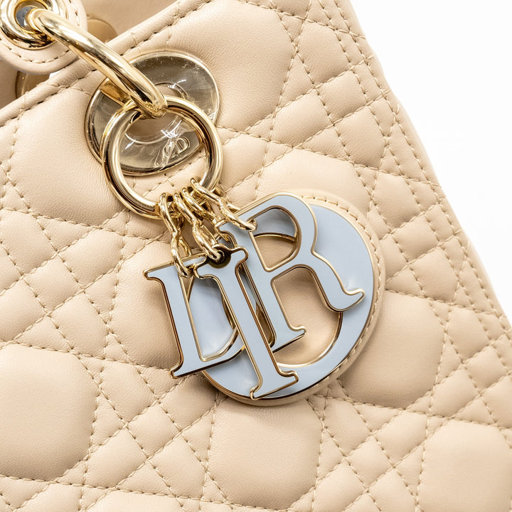 Top quality Dior Medium Lady Top quality Dior Lambskin Beige/Blue