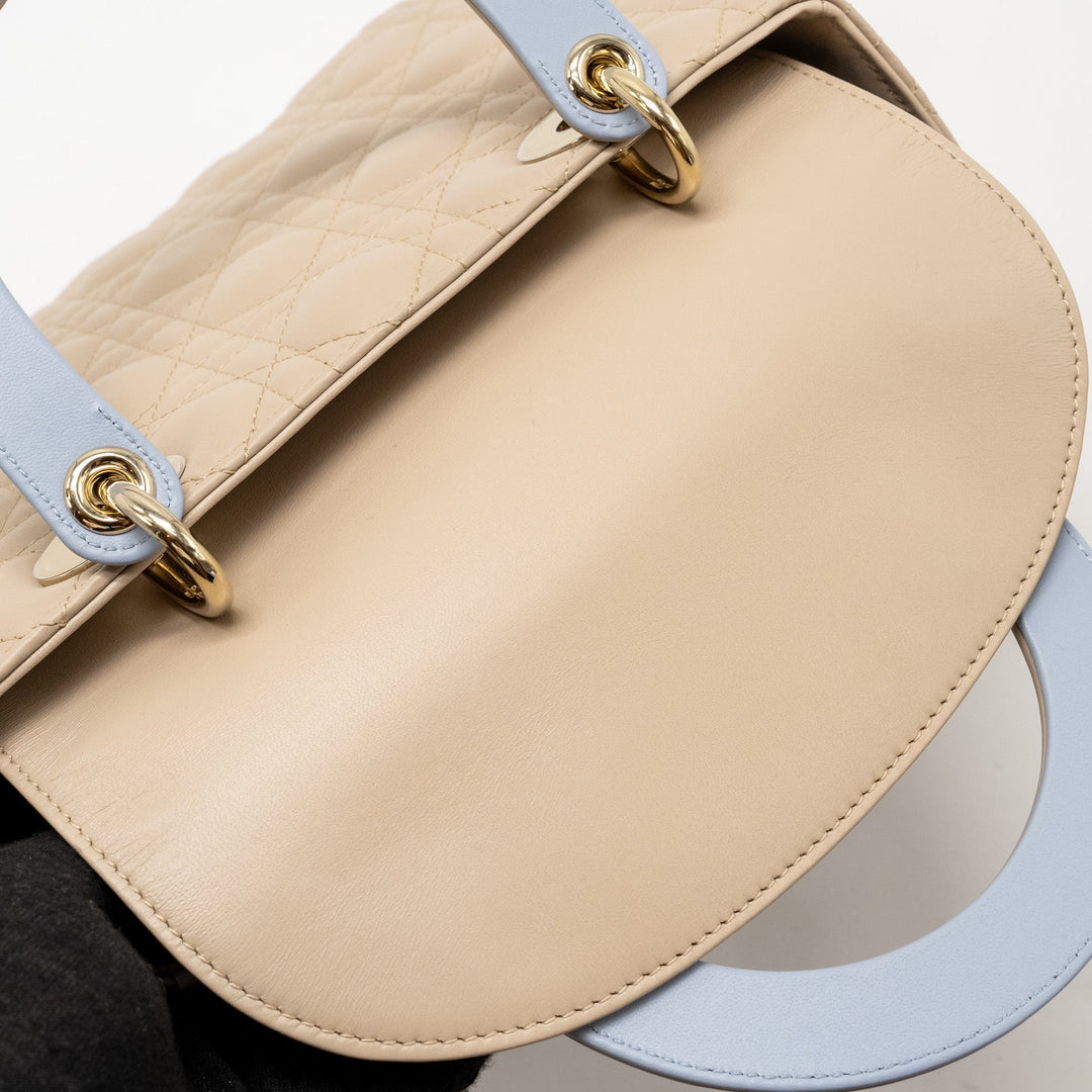 Top quality Dior Medium Lady Top quality Dior Lambskin Beige/Blue