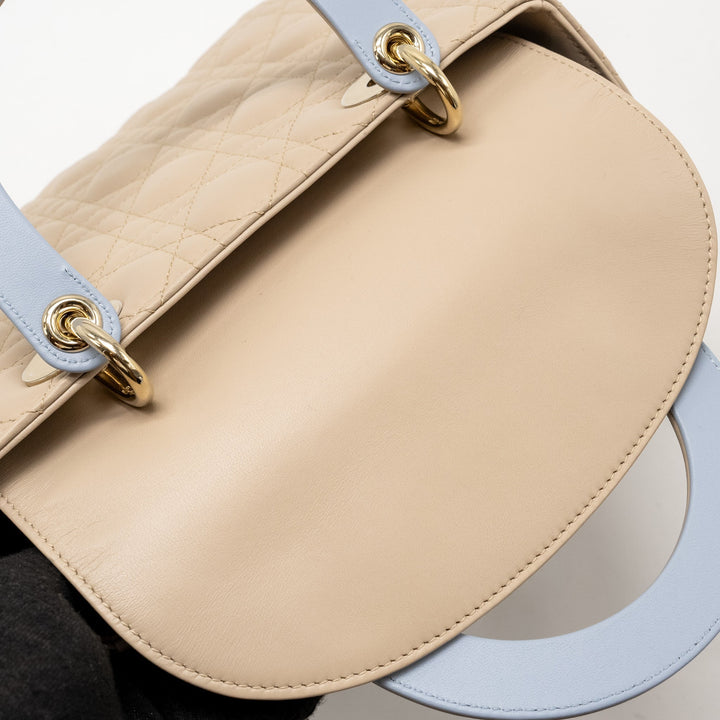 Top quality Dior Medium Lady Top quality Dior Lambskin Beige/Blue