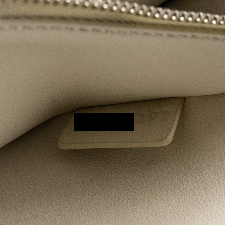 Celine Trapeze Triomphe Shoulder Bag Shiny Calfskin White