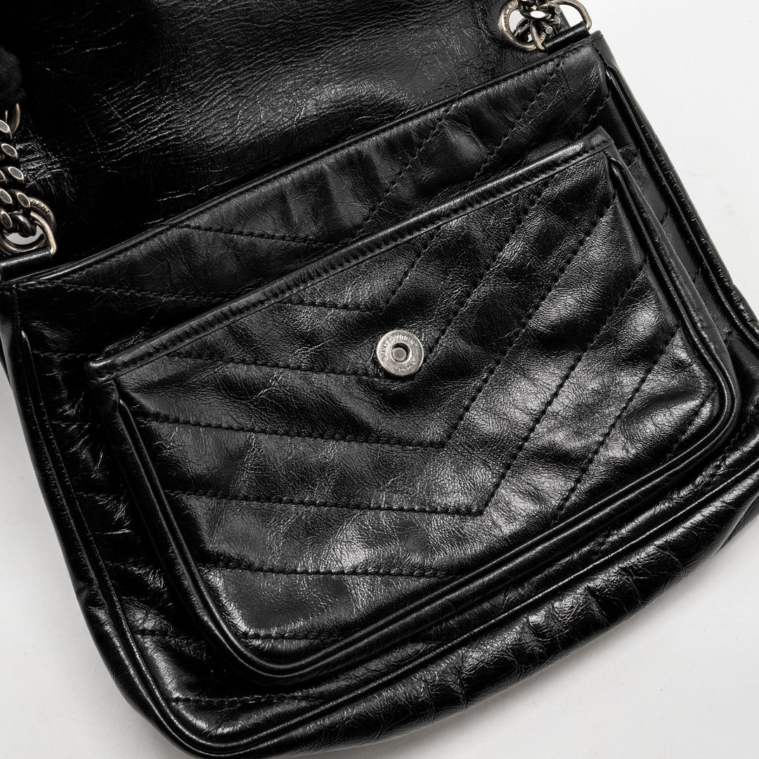 Saint Laurent Medium Niki Calfskin Black Ruthenium Hardware