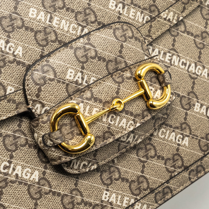 Gucci x Top Quality Balenciaga Horsebit 1955 Bag GG Supreme/Top Quality Balenciaga Print Canvas