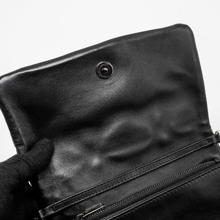 Top quality Dior Mini Caro Flap Bag Calfskin Black/ Black Hardware