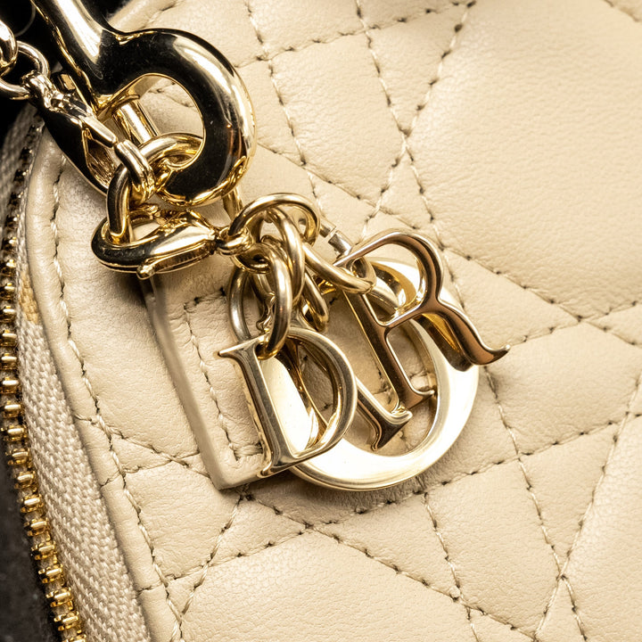 Top quality Dior Lady Top quality Dior Call'in Top quality Dior Phone Holder Cannage Lambskin Beige