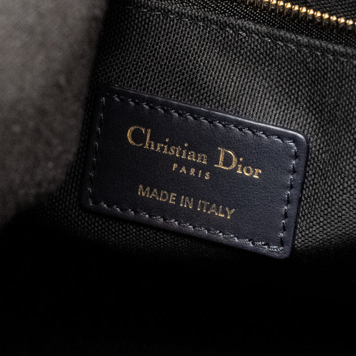 Top quality Dior Small Book Tote Blue Oblique Embroidery/Calfskin