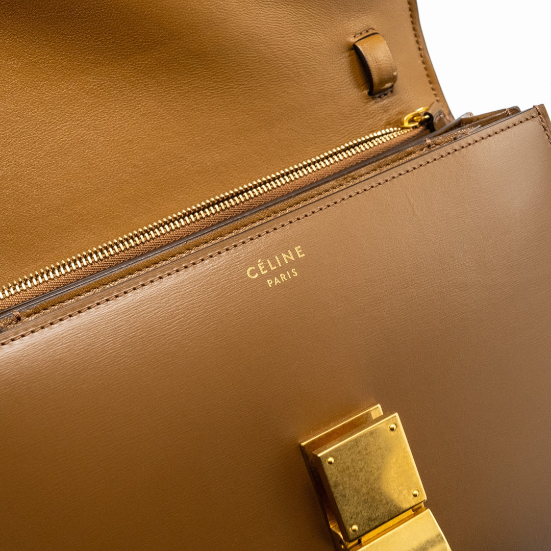Celine Medium Classic Box Calfskin Camel