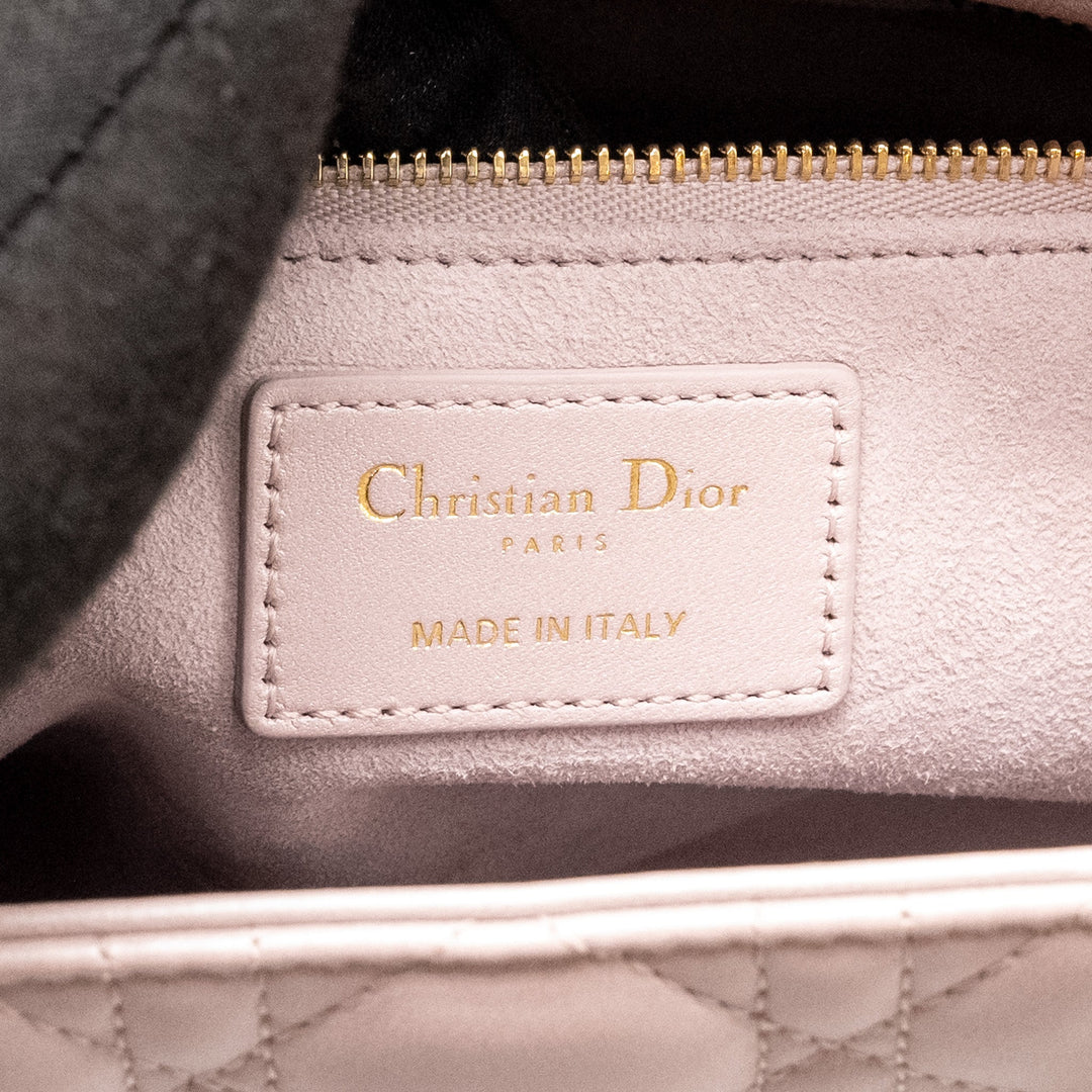 Top quality Dior Medium Lady Top quality Dior Lambskin Iridescent Pink