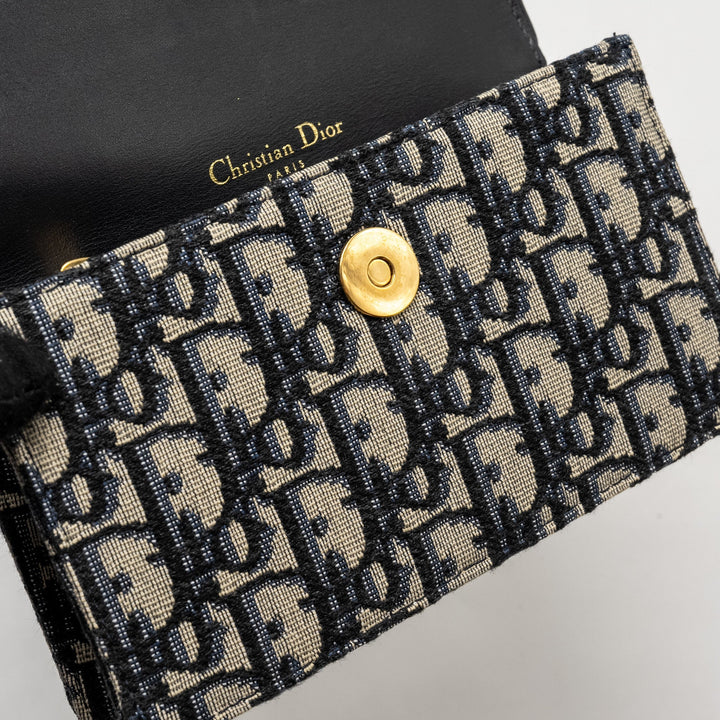 Top quality Dior Saddle Belt Bag/Pouch Blue Oblique Jacquard Canvas