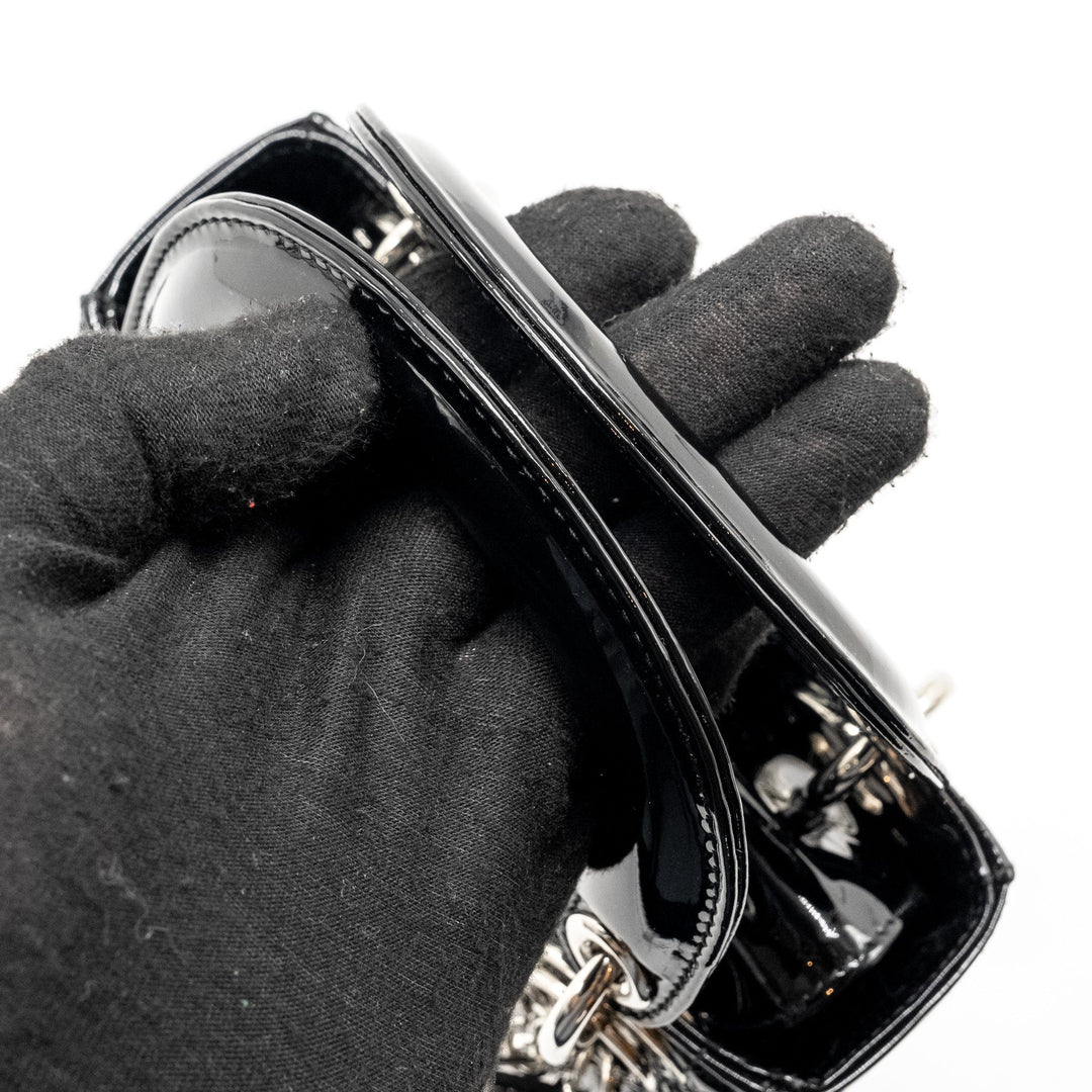 Dior Mini Lady Dior Patent Black