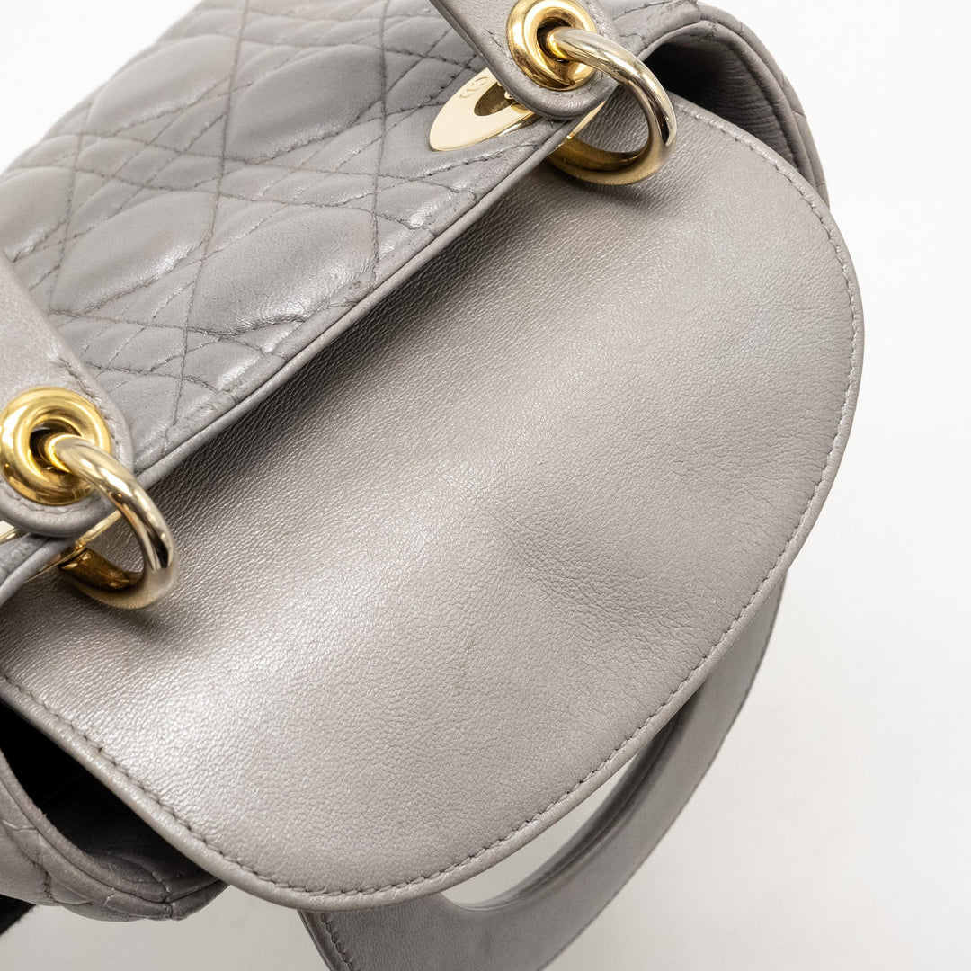 Top quality Dior Mini Lady Top quality Dior Lambskin Iridescent Grey