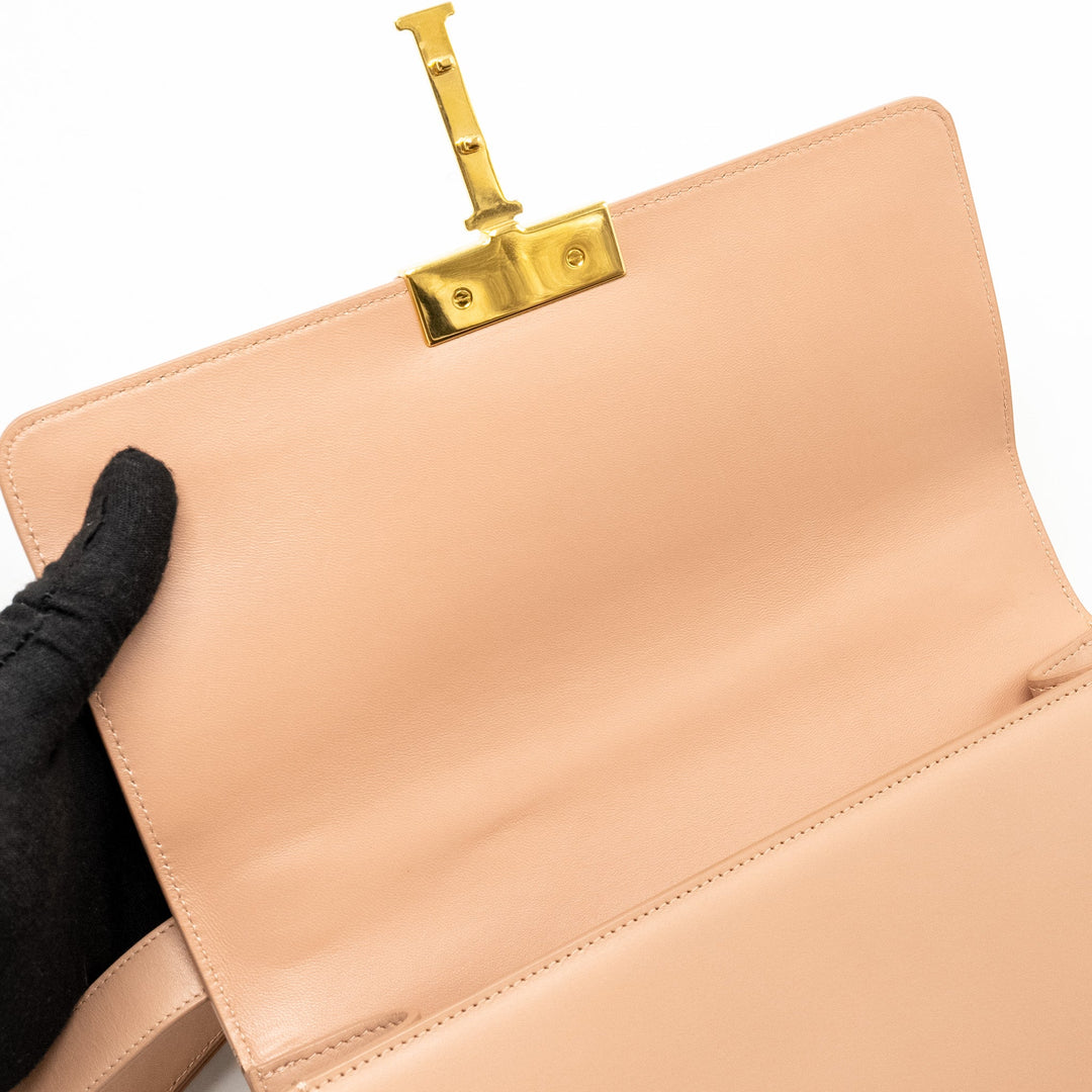 Top quality Dior 30 Montaigne Medium Flap Bag Calfskin Light Pink