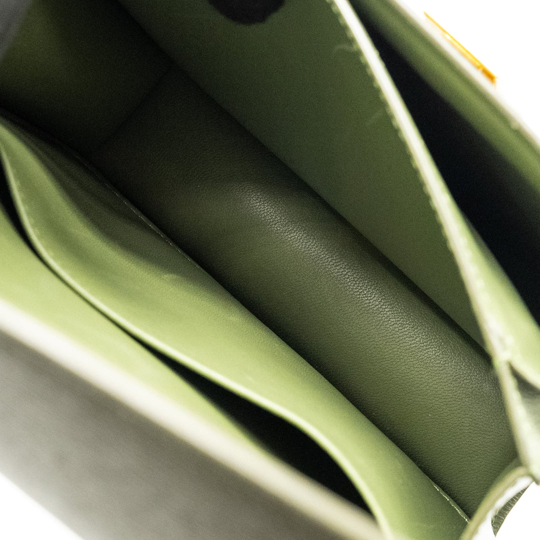 Top Quality Celine Teen classic box bag calfskin green