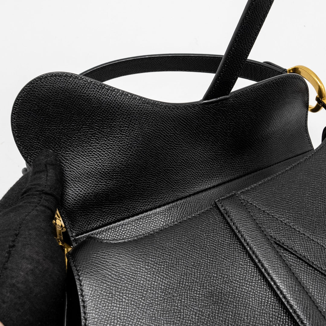 Top quality Dior Medium Saddle Bag Calfskin BLACK