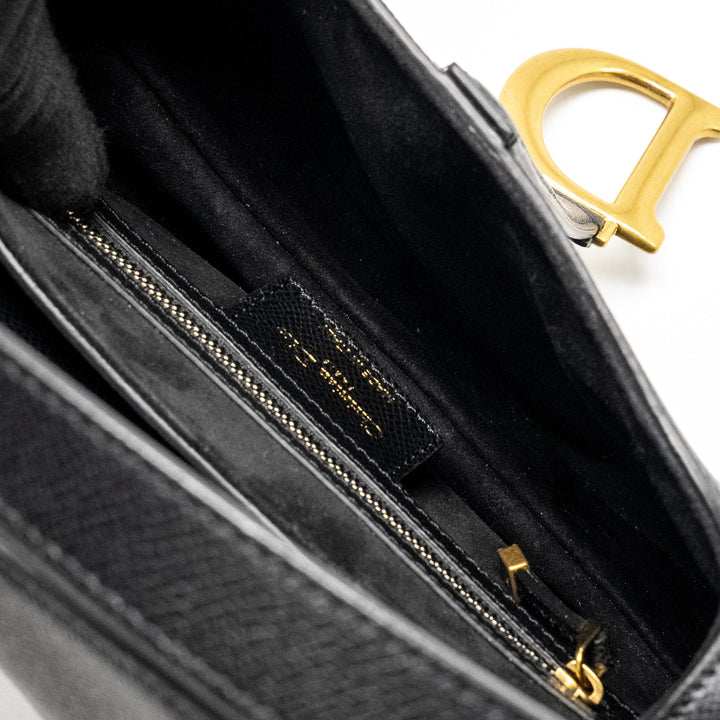 Top quality Dior Medium Saddle Bag Calfskin BLACK