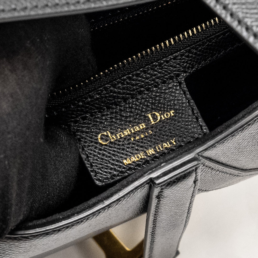 Top quality Dior Medium Saddle Bag Calfskin BLACK