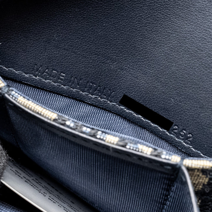 Top quality Dior Saddle Lotus Wallet Blue Oblique Jacquard