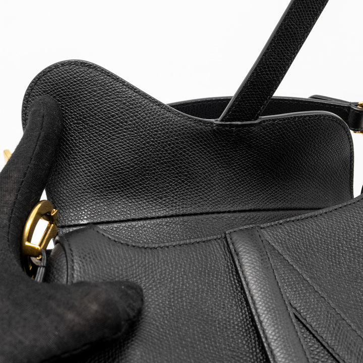Top quality Dior MINI Saddle Bag Calfskin Black