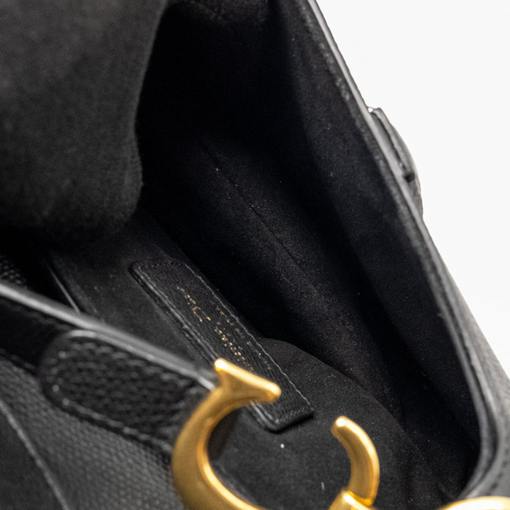 Top quality Dior MINI Saddle Bag Calfskin Black