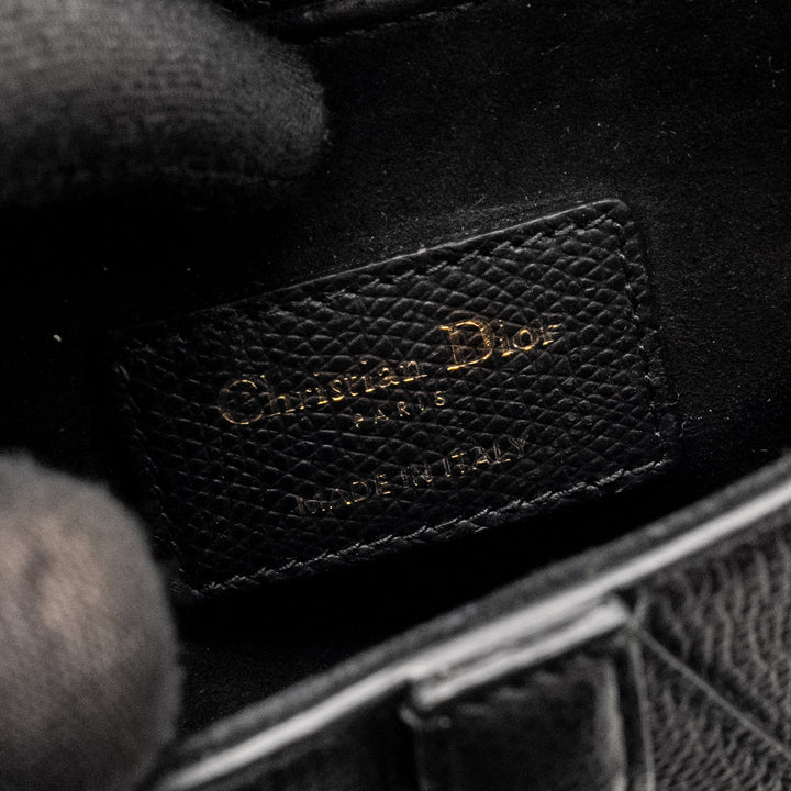 Top quality Dior MINI Saddle Bag Calfskin Black