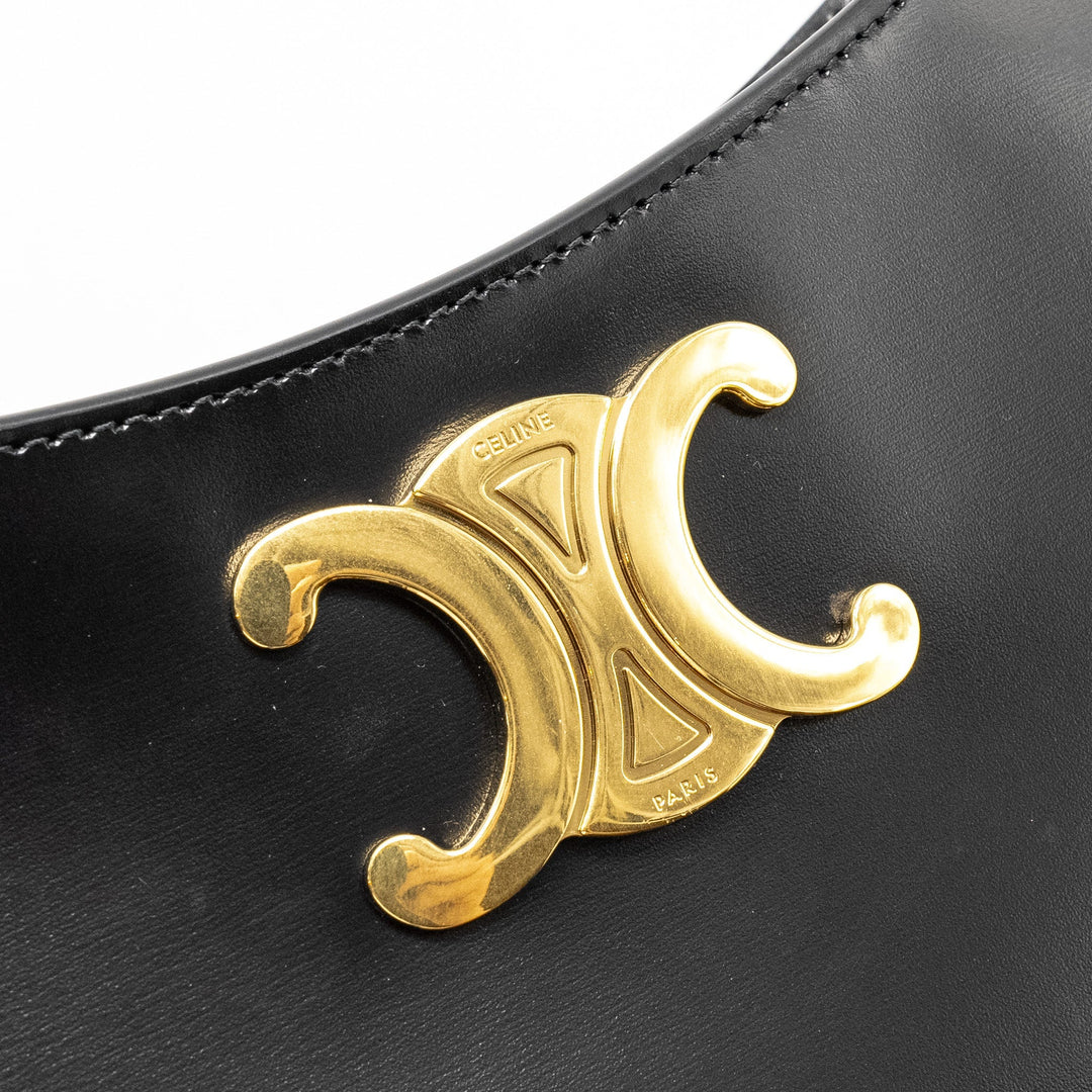 Celine Medium Tilly Chic Shoulder Bag Shiny Calfskin Black