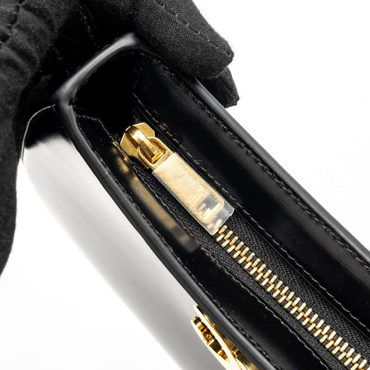 Celine Medium Tilly Chic Shoulder Bag Shiny Calfskin Black