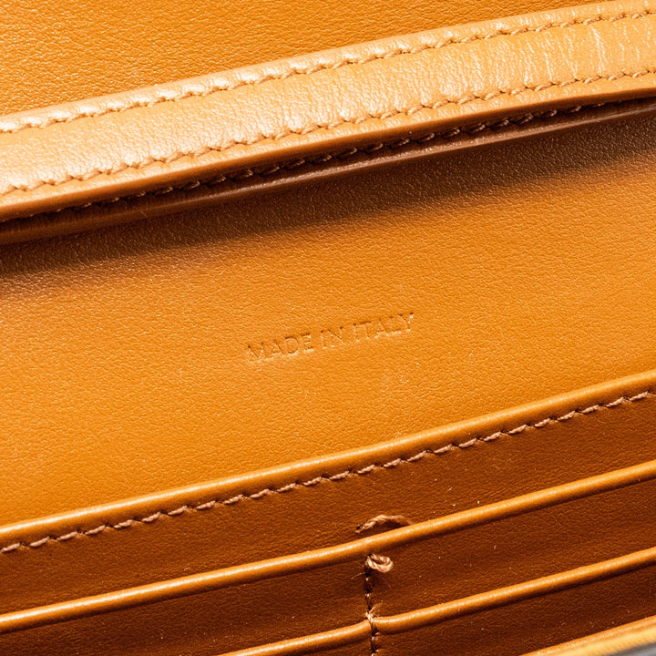 Celine Wallet on Chain Margo Triomphe Canvas/Calfskin Tan