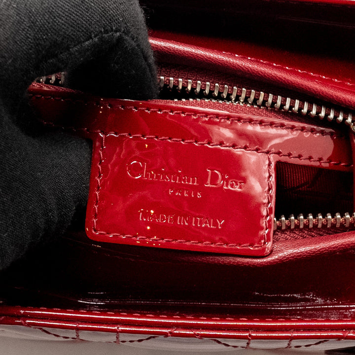 Top quality Dior Medium Lady Top quality Dior Patent Dark Red