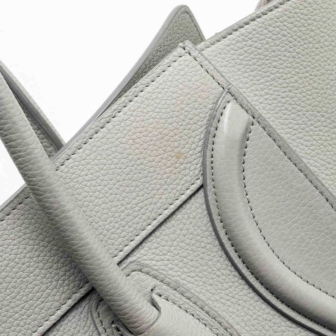 Celine Micro Luggage Bag Calfskin Light Grey