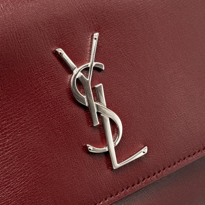 Saint Laurent/YSL Sunset Bag Calfskin Burgundy SHW