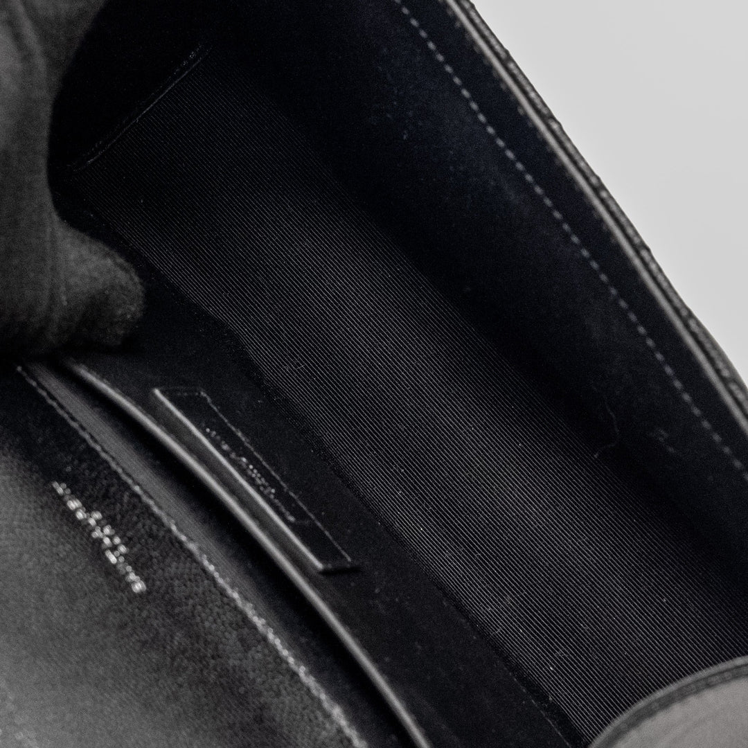Saint Laurent/YSL Medium Envelope Chain Bag Grained Calfskin Mix Matelasse Black SHW