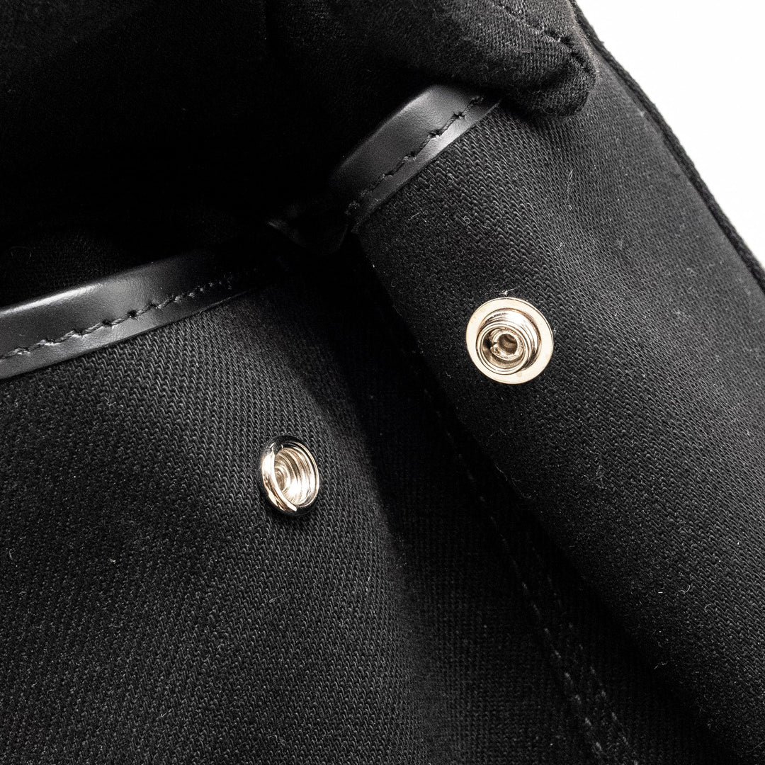 Top Quality Balenciaga Cabas Logo Tote Bag Canvas/ Calfskin Black SHW