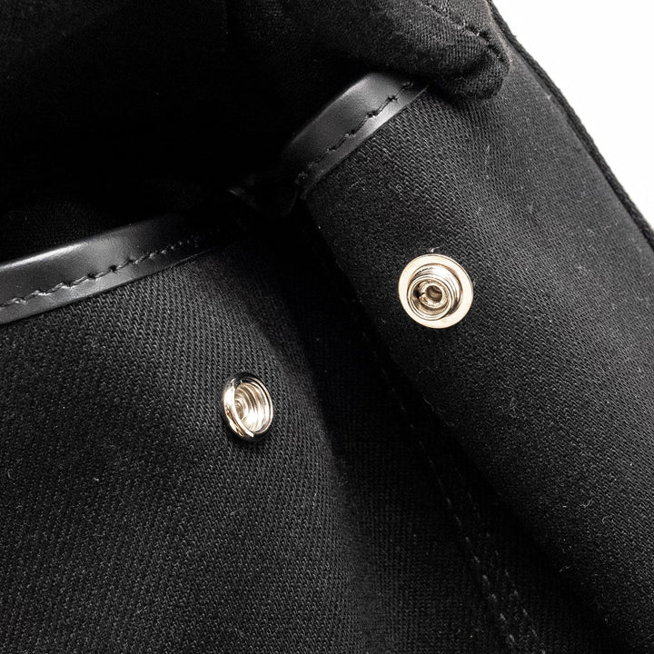 Top Quality Balenciaga Cabas Logo Tote Bag Canvas/ Calfskin Black SHW