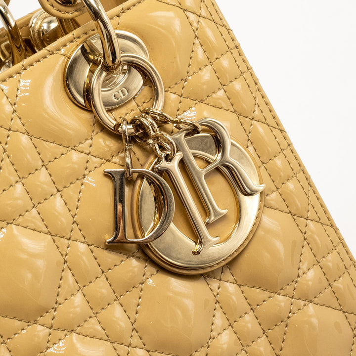 Top quality Dior Medium Lady Top quality Dior Patent Beige