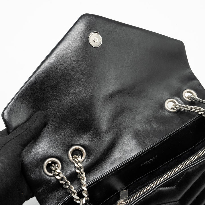 Saint Laurent /YSL Medium Lou Lou Bag Calfskin Black Ruthenium Hardware