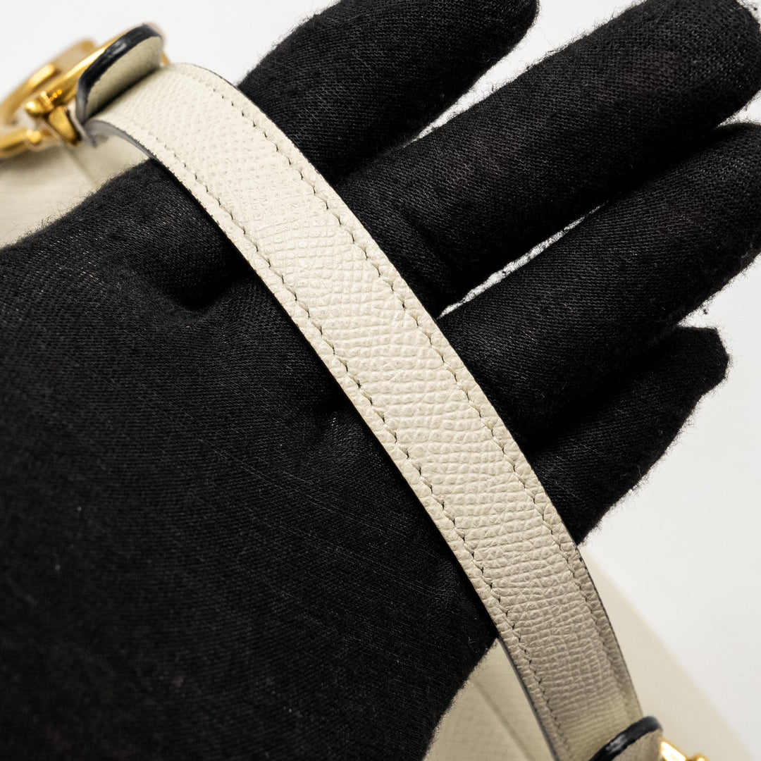 Top quality Dior Mini Saddle Bag Calfskin White
