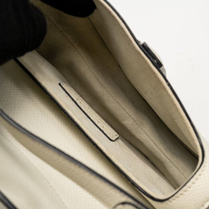 Top quality Dior Mini Saddle Bag Calfskin White