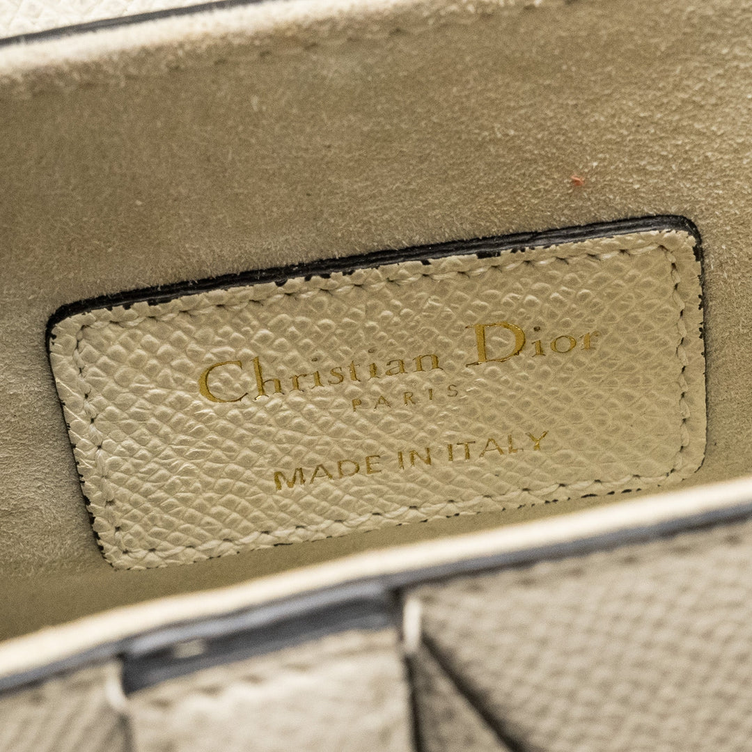Top quality Dior Mini Saddle Bag Calfskin White