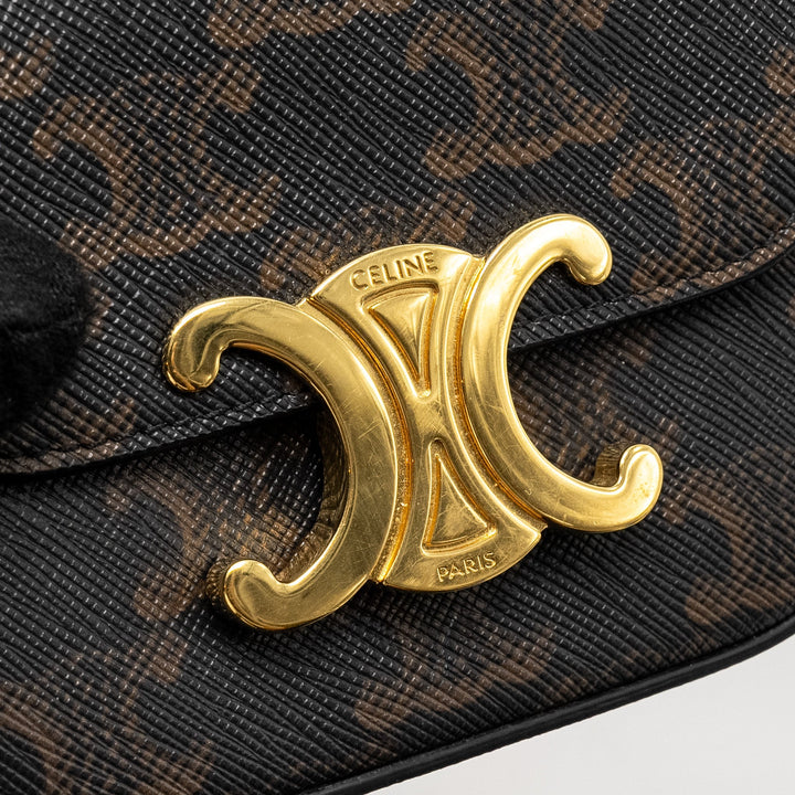 Celine Claude Triomphe Canvas / Calfskin Tan