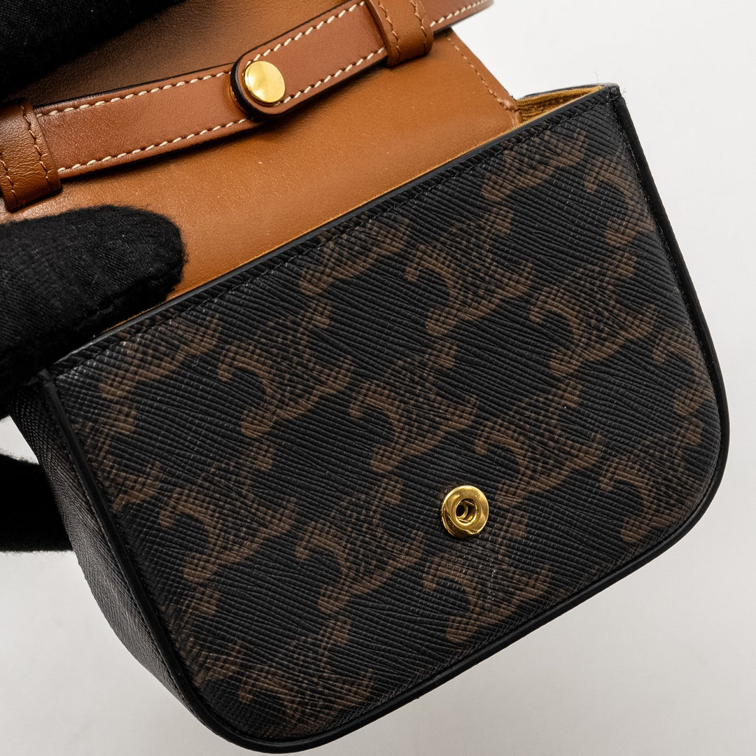 Celine Claude Triomphe Canvas / Calfskin Tan