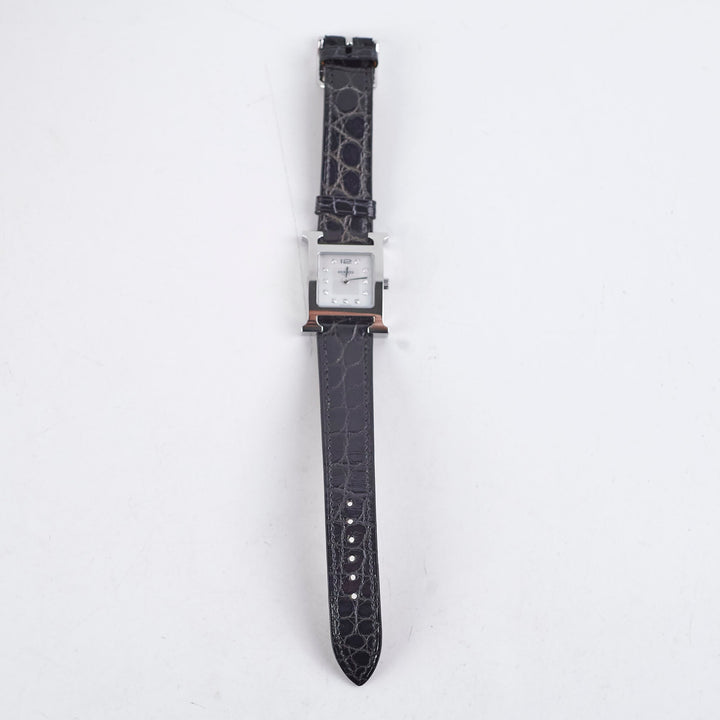 Hermes Heure H Watch Black Diamond Small 25mm