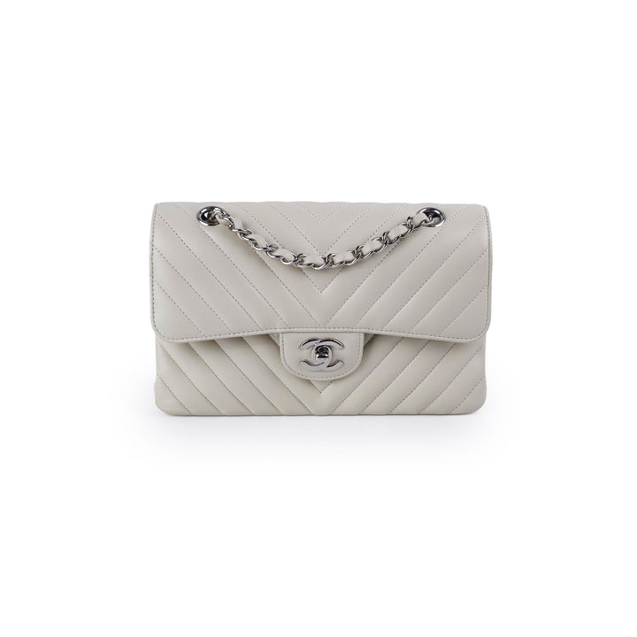 Top Quality Chanel Classic Flap Small Lambskin Chevron Cream - Series 31