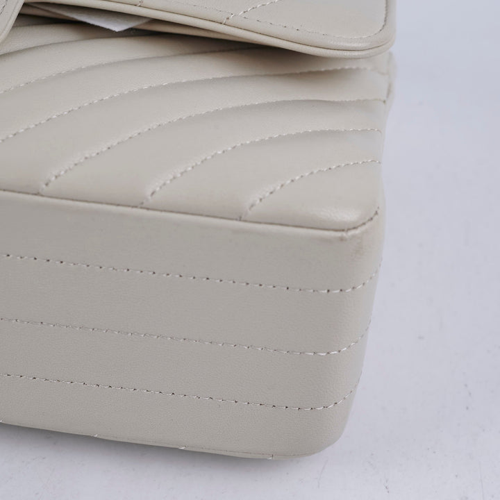 Top Quality Chanel Classic Flap Small Lambskin Chevron Cream - Series 31